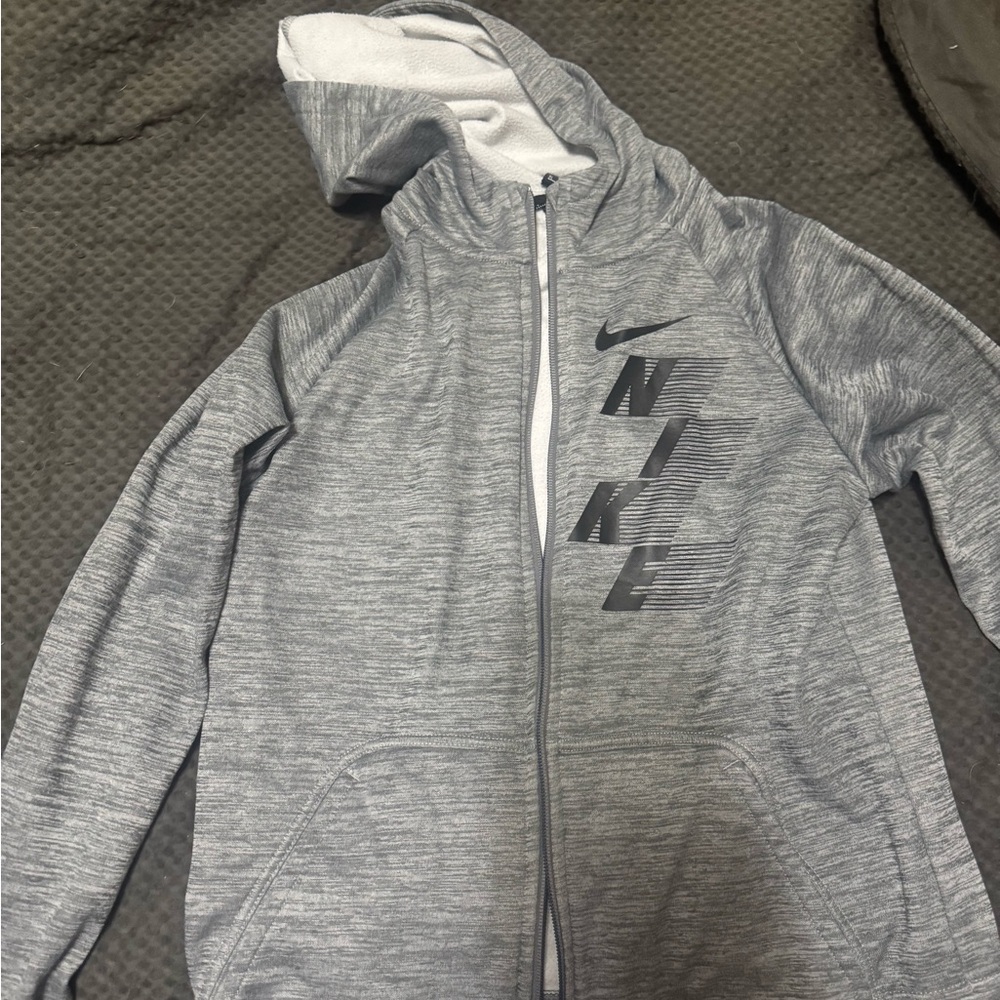 Kids Nike Heather Gray Full-Zip Hoodie Size XL
